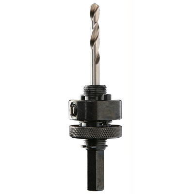 Pilote attachement 6 pans p/ scie cloche D. 32 à 210mm + foret centreur