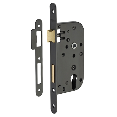 Serrure a encast. axe a 50mm boitier a cylindre revers. v/br R.401506 FTH