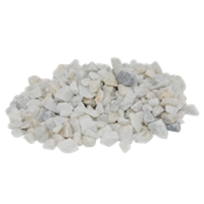 Gravier décoratif concassé Carrara Livorno Splitt 8-16mm sac 25kg Blanc