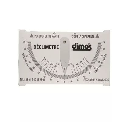 Déclimètre alu de charpentier en degrés et %