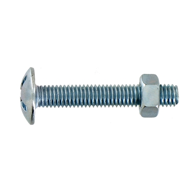 Boulons poêlier acier zingué + écrous D. 4 x 20mm boîte de 80