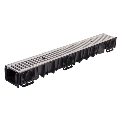 Caniveau Drainyl ECO100 corps polyp. 100 x 90mm 1.00ml grille Galva passage piéton