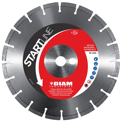 Disque diamant Startline BS60 D. 115mm al. 22.23mm coupe à sec béton armé
