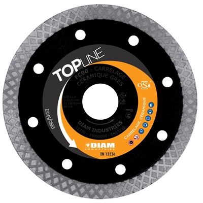 Disque diamant Topline FC90 D. 125mm al. 23.23mm coupe à sec carrelage-céramique