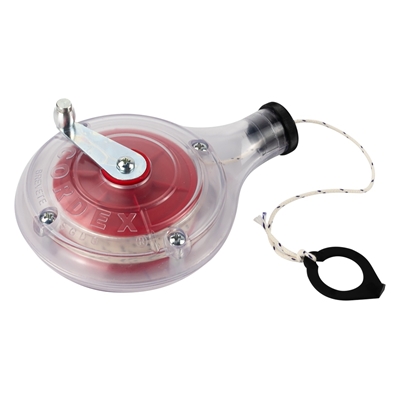 Cordex boitier transparent manivelle alu fil coton tressé D. 1.5mm 30ml