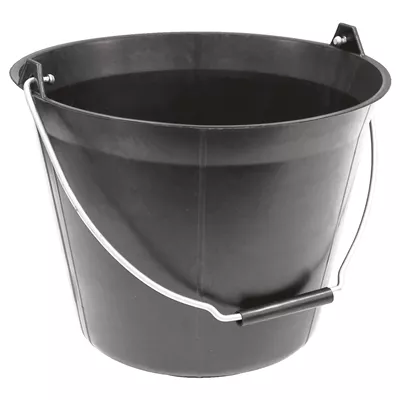 Seau plastique Noir 11L anse 5.3mm avec poignée