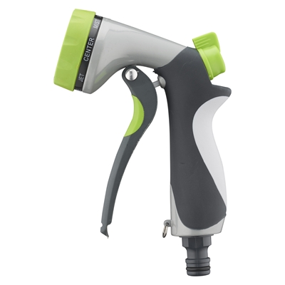 Pistolet d'arrosage plastique pomme multijet métal-soft grip Aroz raccord automatique