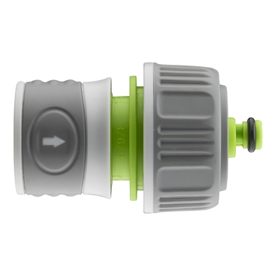 Raccord d'arrosage automatique univ. plastique bi-matière Aroz Aquastop D. 12-15-19mm