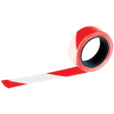 Ruban de signalisation pvc Rouge-Blanc 50mm 100ml