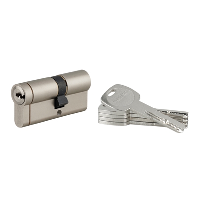 Cylindre de serrure haute sûreté 6G 30 x 40mm Transit1 nickelé 4 clés
