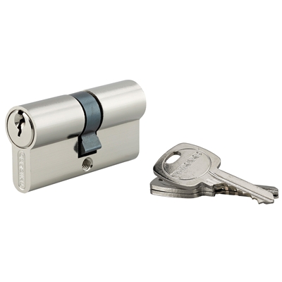 Cylindre de serrure sûreté 5G 30 x 30mm nickelé 3 clés