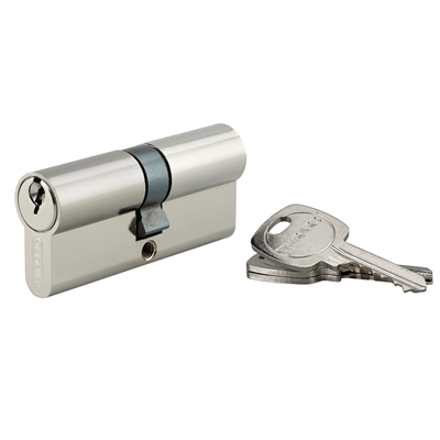 Cylindre de serrure sûreté 5G 35 x 35mm nickelé 3 clés