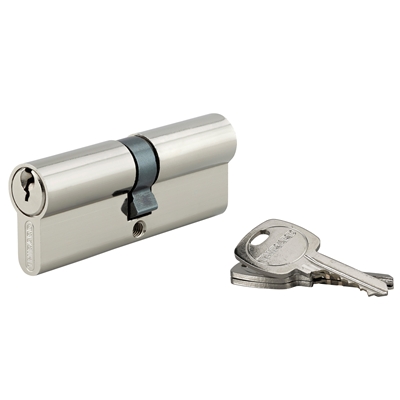 Cylindre de serrure sûreté 5G 40 x 40mm nickelé 3 clés