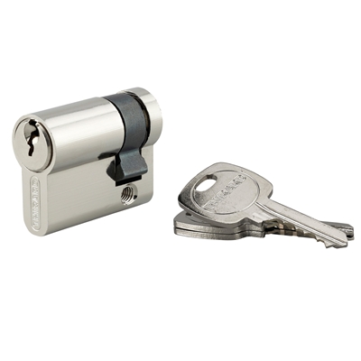 Demi cylindre de serrure 30 x 10mm profil standard nickelé 3 clés