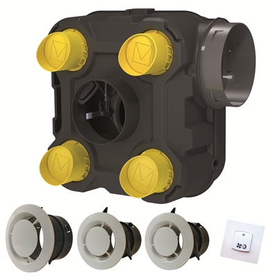 Vmc simple flux autoréglable 90-225m3/h kit Styl'Air basse consommation NF