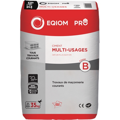Ciment Gris CEM II/B-M 32.5R CE CP2 NF sac 35kg Eqiom