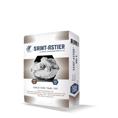 Chaux pure Tradi 100 NHL 5 sac 25kg St Astier