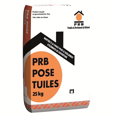 Mortier à la chaux p/ scellement élément de couverture PRB Pose Tuiles sac 25kg Blanc Cassé