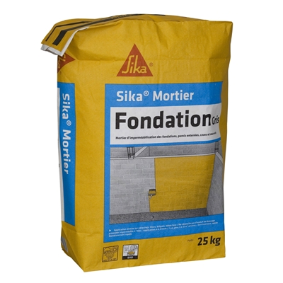 Enduit d'imperméabilisation p/ maçonnerie Sika Mortier Fondation SP sac 25kg Gris
