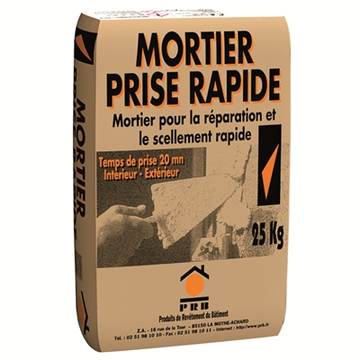 Mortier p/ réparation & scellement rapide PRB MPR25 sac 25kg Gris