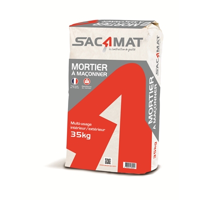 Mortier à maçonner prêt à l'emploi M10 sac 35 kg Gris Sacamat