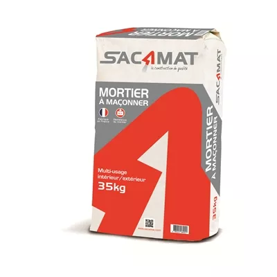 Mortier à maçonner prêt à l'emploi M10 sac 35 kg Gris Sacamat