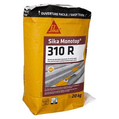 Mortier de réparation fin p/ béton prise très rapide Sikamonotop 310 R sac 20kg Gris