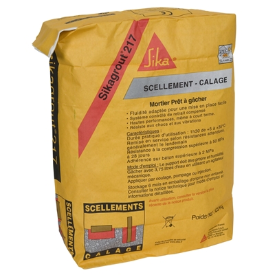 Mortier de scellement & calage Sikagrout 217 sac 25kg Gris