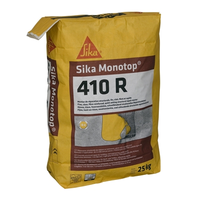 Mortier réparation fin rapide fibré Sika Monotop 410R ép. 3 à 100mm sac 25kg Gris Clair