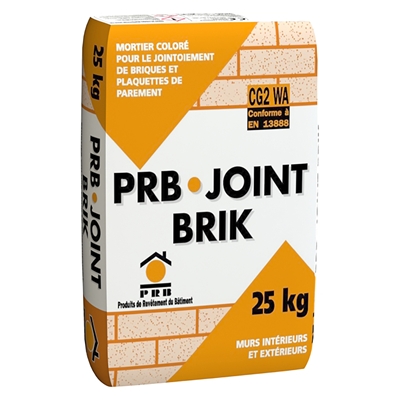 Mortier hydrofuge p/ joint de parement 5 à 15mm PRB Joint Brik sac 25kg Ton Pierre Blanc