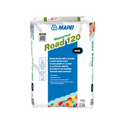 Microbéton de scellement p/ tampon de voirie Mapegrout Road sac 25kg Noir