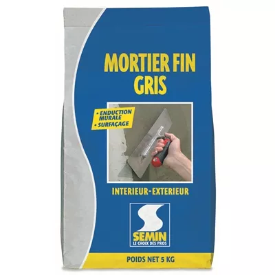 Mortier fin Gris sac 5kg Semin