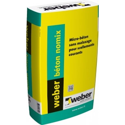 Micro béton sec prêt à l'emploi Weber Béton Nomix sac 25kg Gris