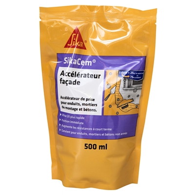 Accélérateur liquide p/ mortier Sikacem Accélérateur Façade dose 0.5L