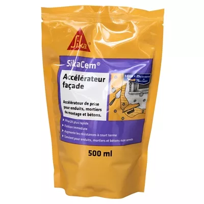 Accélérateur liquide p/ mortier Sikacem Accélérateur Façade dose 0.5L