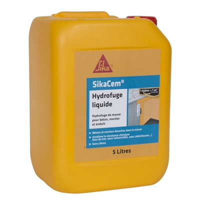 Hydrofuge de masse Sikacem Hydrofuge Liquide bidon 5L