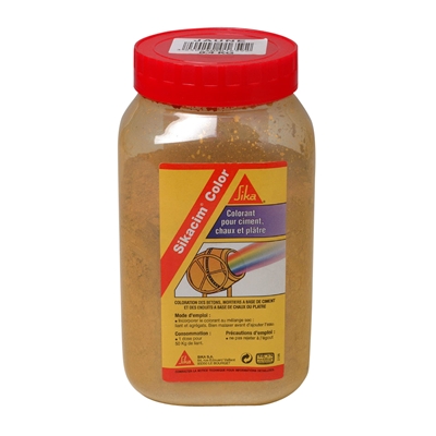 Colorant p/ ciment chaux plâtre Sikacem Color dose 400gr (p/ 35kg ciment) Jaune