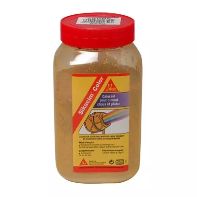 Colorant p/ ciment chaux plâtre Sikacem Color dose 400gr (p/ 35kg ciment) Jaune