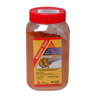 Colorant p/ ciment chaux plâtre Sikacem Color dose 400gr (p/ 35kg ciment) Ocre