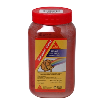 Colorant p/ ciment chaux plâtre Sikacem Color dose 800gr (p/ 35kg ciment) Rouge
