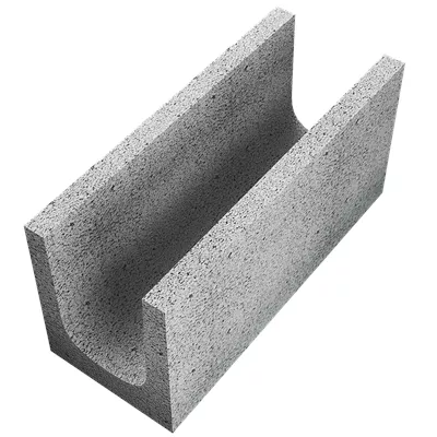 Parpaing chaînage U horizontal ép. 150mm 20 x 50cm NF Fabemi
