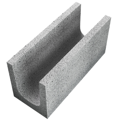 Parpaing chaînage U horizontal ép. 200mm 25 x 50cm Maxi NF Fabemi