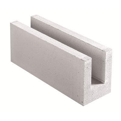 Bloc béton cellulaire chaînage U Compact TU ép. 200mm 62.5 x 25cm NF