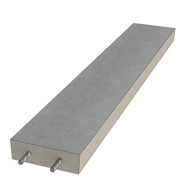 Prélinteau béton armé ép. 50mm x 15cm 1.00ml