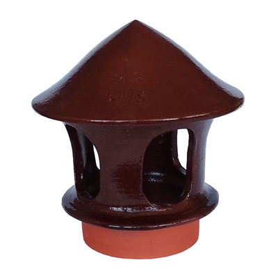 Lanterne mâle T.C D. 170mm emb. ext. LM3 Émaillée Rouge Brun p/ mitre sans collerette