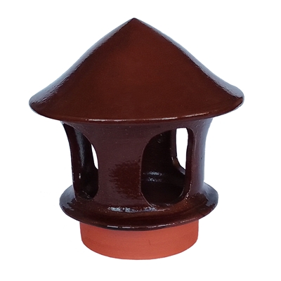 Lanterne mâle T.C D. 200mm emb. ext. LM4 Émaillée Rouge Brun p/ mitre sans collerette