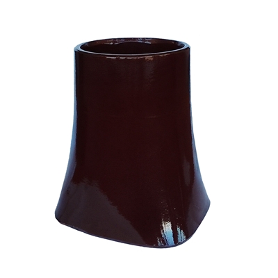 Mitre sans collerette T.C ht. 330mm D. 180mm ext. SC15 Émaillée Rouge Brun p/ boisseau 25 x 25