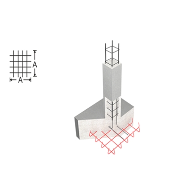 Armature acier de fondation semelle isolée carrée SIC75 (2x 5HA8) 0.75ml