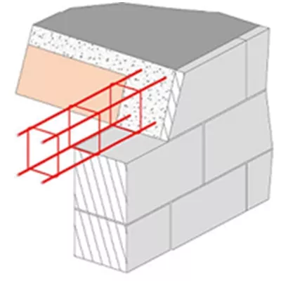 Armature acier chaînage 20 x 20cm CHR410 (4HA10) E=20cm 6.00ml