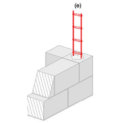 Armature acier chaînage 4 x 10cm CHS210 (2HA10) E= 46cm 6.00ml